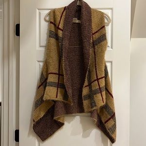 Waterfall Camel/Garnet Plaid Vest